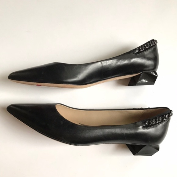 NWT Carolinna Espinosa Black Cadence Leather Flats - Picture 4 of 11
